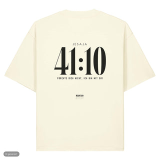 Jesaja 41:10 Heavy Oversized Shirt deutsch, Cream, Rückseite