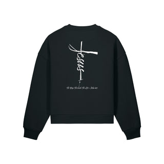 Jesus Cross Oversize Sweatshirt Backprint Rückseite