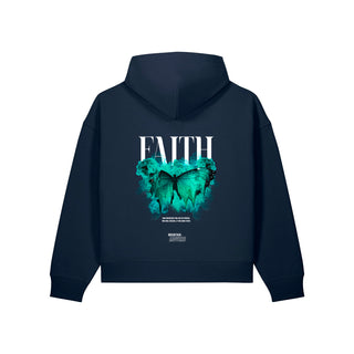 Faith Streetwear Oversize Zipper Hoodie Backprint Navy Rückseite