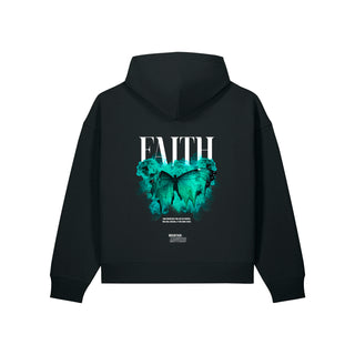 Faith Streetwear Oversize Zipper Hoodie Backprint Schwarz Rückseite
