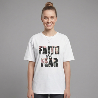 Faith over Fear Vintage Oversized Shirt, christliche Streetwear von Mountain Movers
