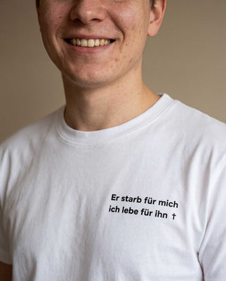 Er starb für mich Shirt, christliche Streetwear von Mountain Movers