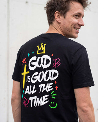God is good Shirt Backprint, christliche Streetwear von Mountain Movers