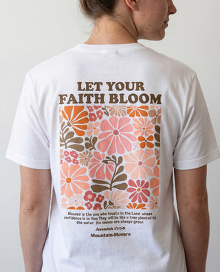 Let Your Faith Bloom and Fly Shirt Backprint, christliche Streetwear von Mountain Movers