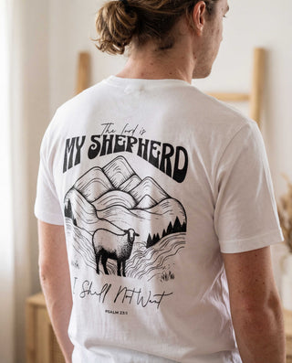 The Lord is My Shepherd Shirt Backprint, christliche Streetwear von Mountain Movers