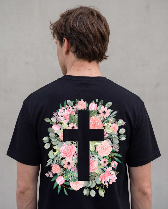 Cross Flowers Shirt Rugprint
