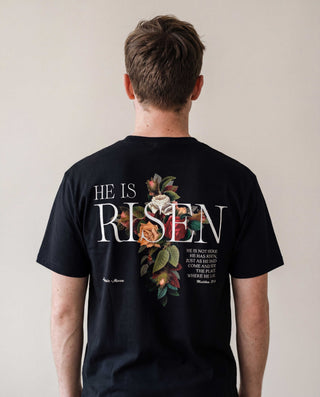 He is Risen Shirt BackPrint, christliche Streetwear von Mountain Movers
