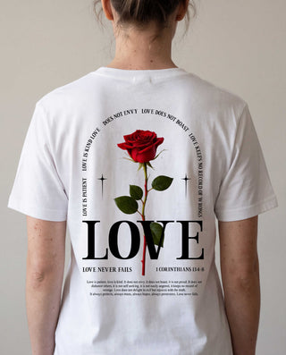 Love Shirt Backprint, christliche Streetwear von Mountain Movers
