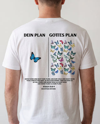 Mein Plan < Gottes Plan Shirt BackPrint, christliche Streetwear von Mountain Movers