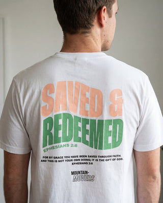Saved and Redeemed Shirt BackPrint, christliche Streetwear von Mountain Movers