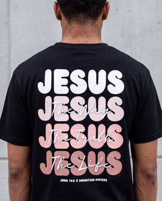 Jesus x John 14:6 Shirt BackPrint Detailansicht, Mountain Movers christliche Streetwear