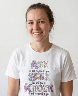 Ask Seek Knock T-Shirt schwarz, Mountain Movers christliche Streetwear