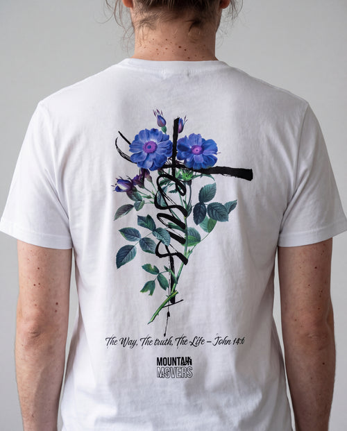 Jesus cross flower unisex shirt backprint