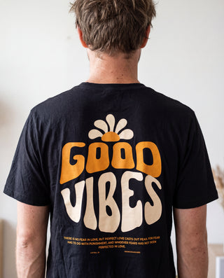 Good Vibes Flower Shirt BackPrint, christliche Streetwear von Mountain Movers