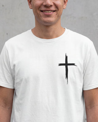 Painted Cross T-Shirt schwarz, Mountain Movers christliche Streetwear
