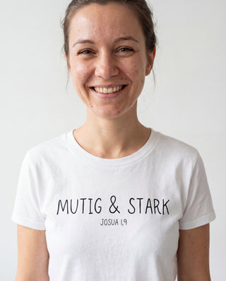Mutig und Stark T-Shirt schwarz, Mountain Movers christliche Streetwear