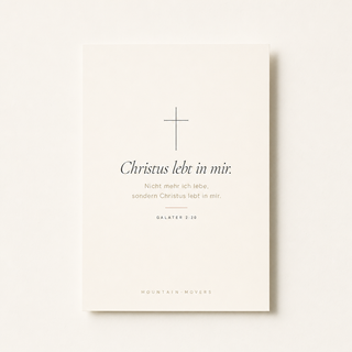 Christliches Poster Kreuz - Christus lebt in mir, Galater 2:20, A4