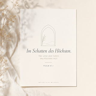 Christliches Poster Bogen - Im Schatten des Höchsten, Psalm 91:1, A4