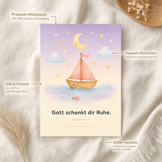 Kinderposter Schiff Produktdetails - 300 GSM, A4, knickfrei verpackt