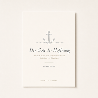Christliches Poster Anker - Der Gott der Hoffnung, Römer 15:13, A4