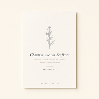 Christliches Poster Senfkorn - Glauben wie ein Senfkorn, Matthäus 17:20, A4