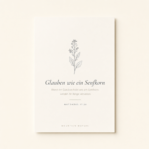 Faith Like a Mustard Seed, Mustard Seed Poster A4