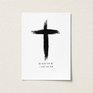 He Died Poster A4, christliches Wandposter Hero von Mountain Movers