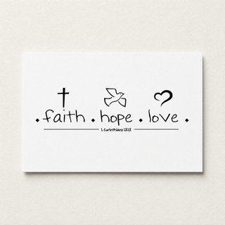 Faith Hope Love Poster A4 Querformat, christliches Wandposter Hero von Mountain Movers