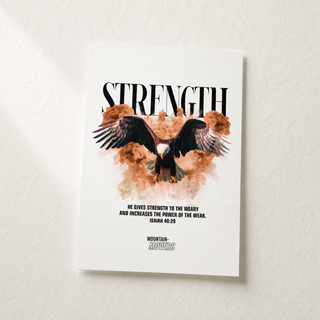 Strength Streetwear Poster A4, christliches Wandposter Hero von Mountain Movers