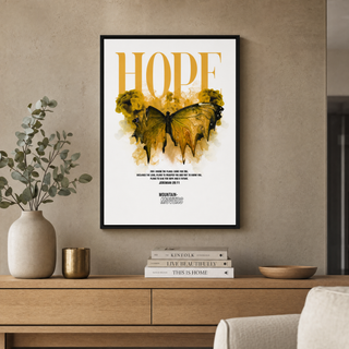 Hope Streetwear Poster gerahmt im skandinavischen Wohnzimmer, Lifestyle Mountain Movers