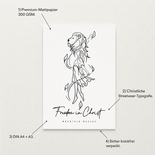 Freedom in Christ Poster Detail mit USP-Annotationen Premium-Mattpapier 300 GSM DIN A4 plus A3 knickfrei verpackt