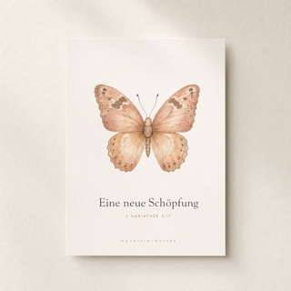 Christliches Poster Schmetterling - Eine neue Schöpfung, 2. Korinther 5:17, A4