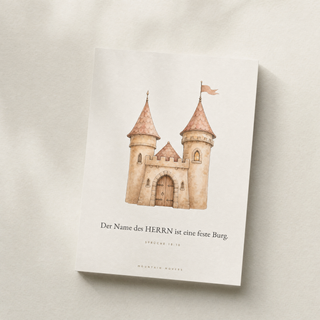 Christliches Kinderposter Burg - Der Name des HERRN ist eine feste Burg, Sprüche 18:10, A4