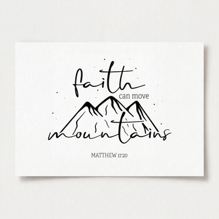 Faith can move mountains Poster A4 Querformat, christliches Wandposter Hero von Mountain Movers