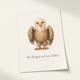 Christliches Kinderposter Adler - Sie fliegen auf wie Adler, Jesaja 40:31, A4