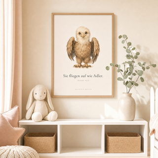 Kinderposter Adler im Kinderzimmer, Jesaja 40:31