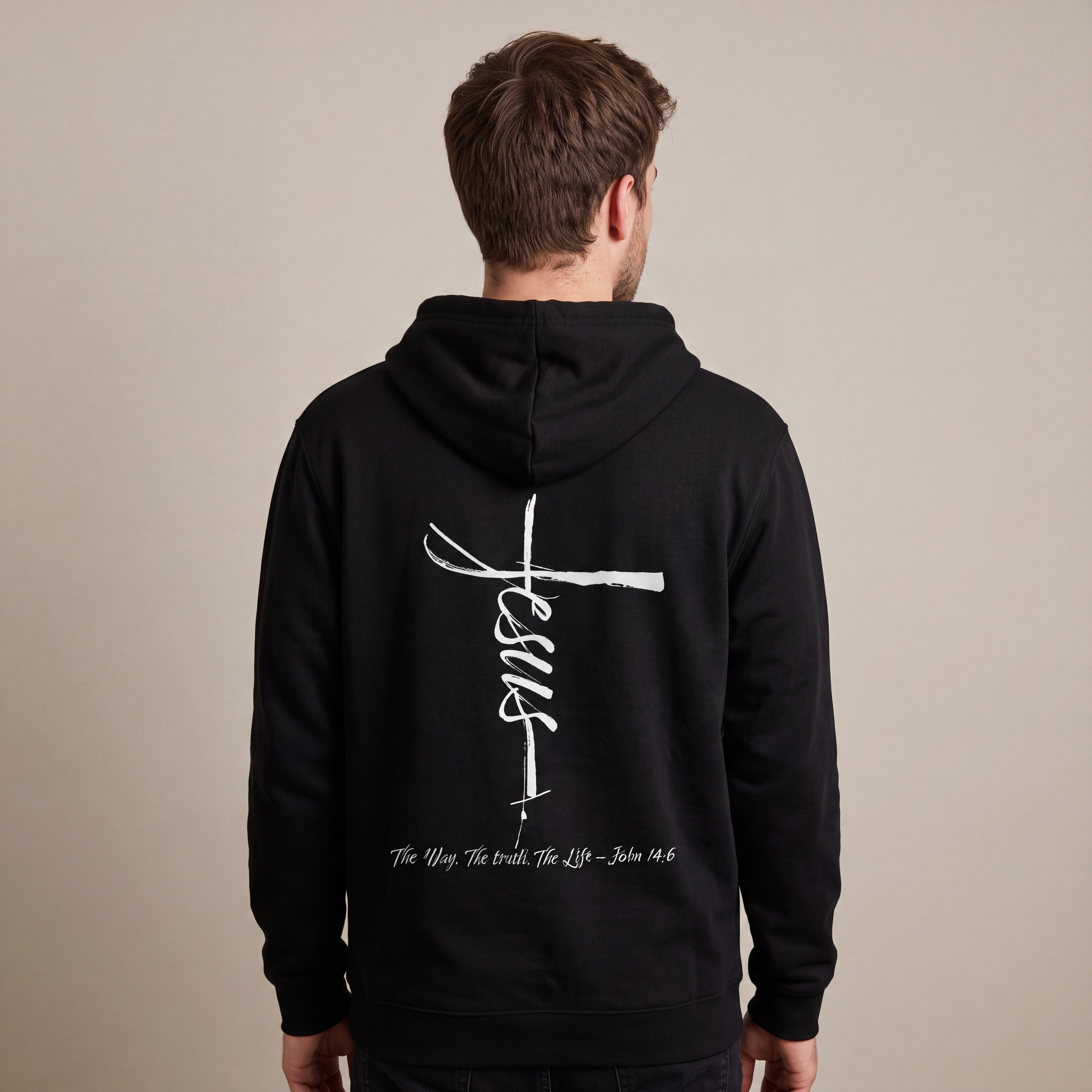 Jesus Cross Hoodie BackPrint, christliche Streetwear von Mountain Movers