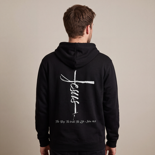 Jesus Cross Hoodie BackPrint, christliche Streetwear von Mountain Movers