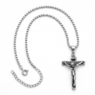 INRI Kette aus Edelstahl in Gold, christlicher Schmuck von Mountain Movers