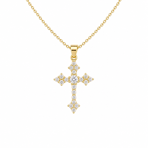 goldene verzierte Kreuzkette