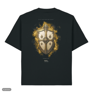 Hilfe und Schild Heavy Oversized Shirt, Schwarz, Rückseite