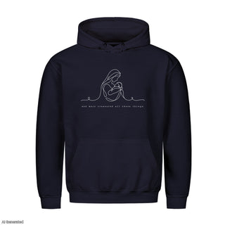 And Mary Treasured All These Things Christmas Hoodie Navy