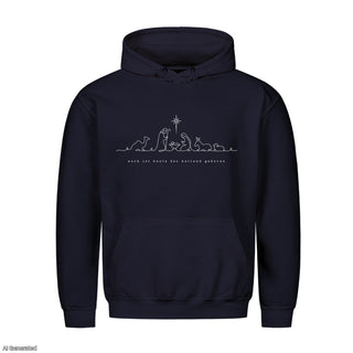 Euch ist heute der Heiland geboren Christmas Hoodie Navy