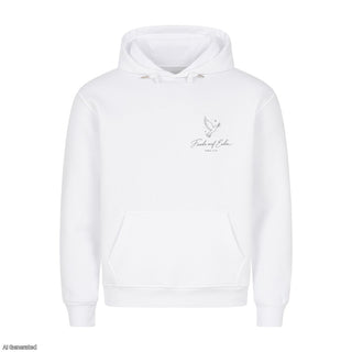 Friede auf Erden Christmas Hoodie Weiß