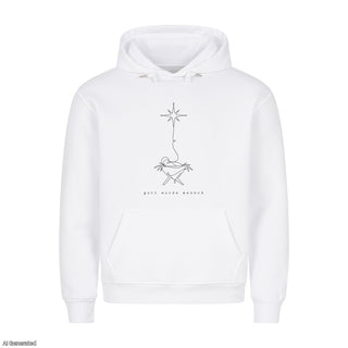 Gott wurde Mensch Christmas Hoodie Weiß