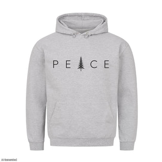 Peace Christmas Hoodie Grau