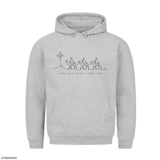 Wise Men Still Seek Him Christmas Hoodie Grau