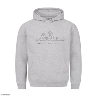 Emmanuel God With Us Christmas Hoodie Grau