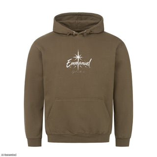 Emmanuel Matthew 1:23 Christmas Hoodie Olive