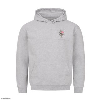 Es ist ein Ros entsprungen Christmas Hoodie Grau